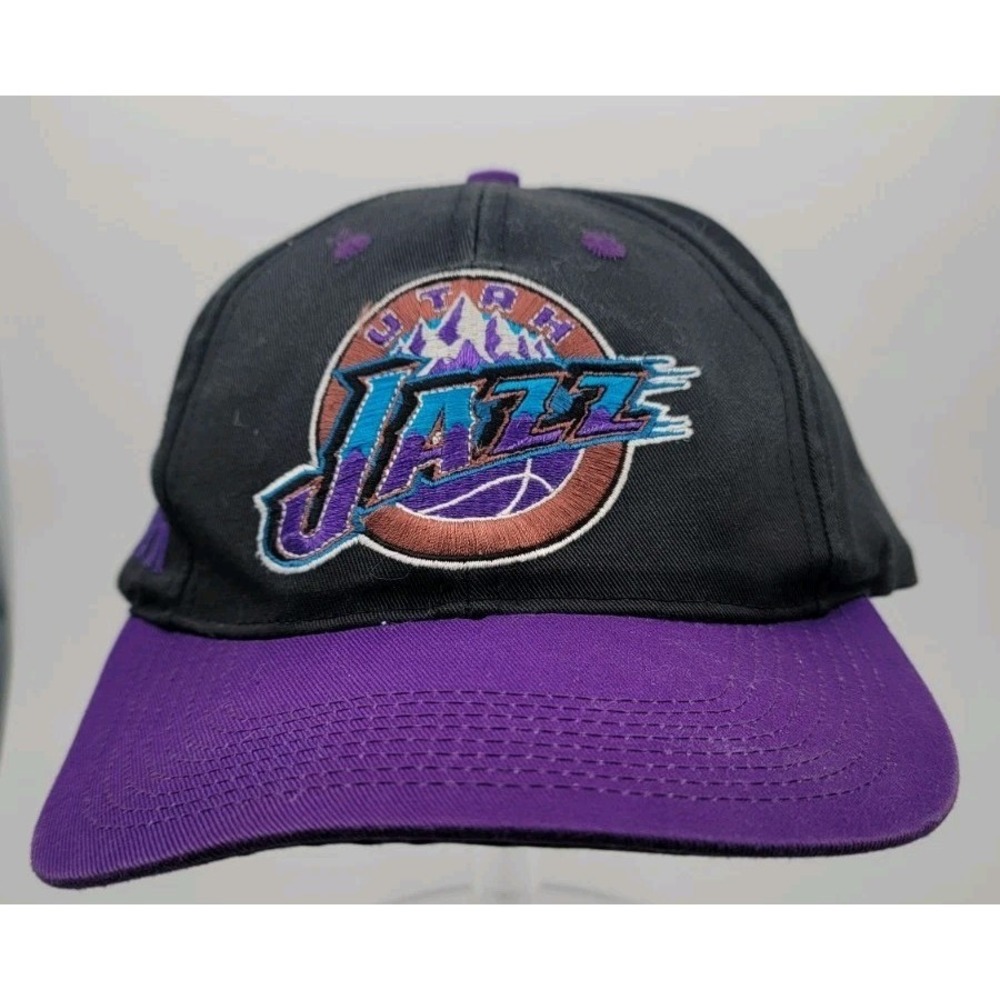 Vintage Utah Jazz Snapback Trucker Hat Baseball Cap Embroidered Logo RARE